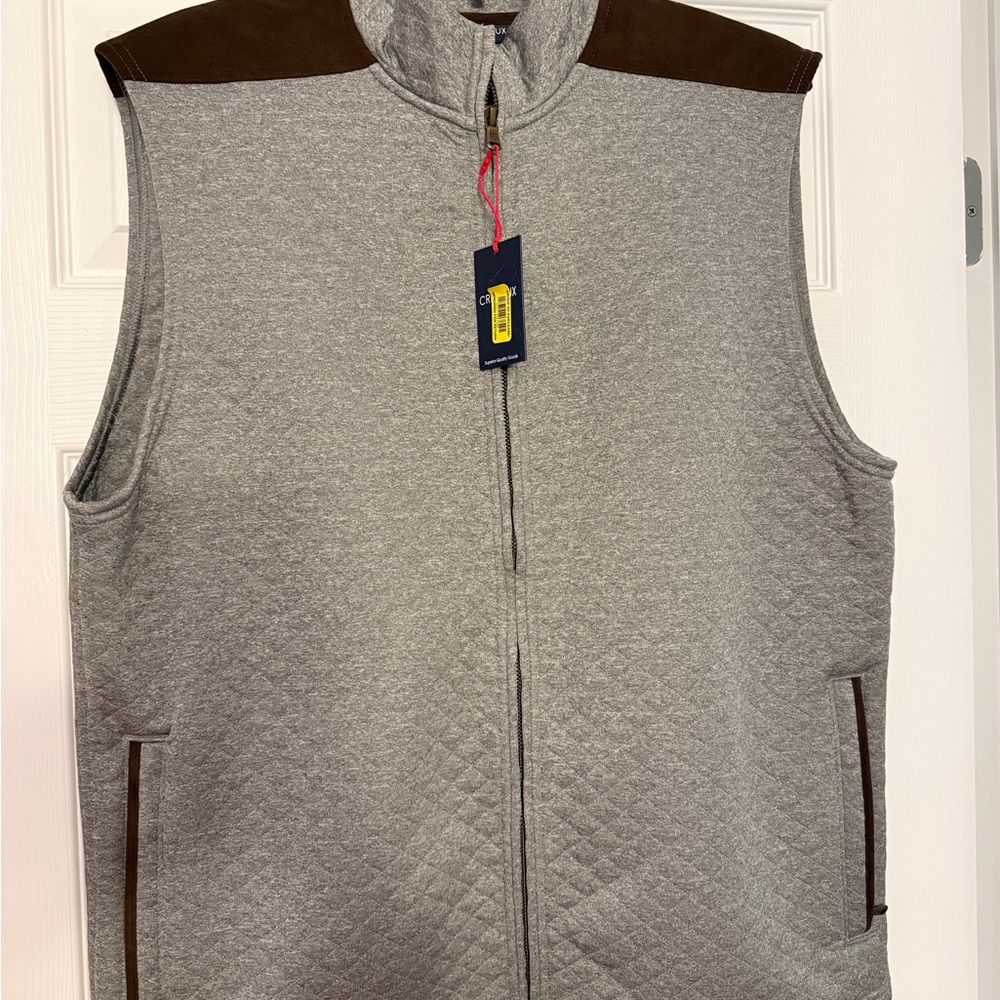 Daniel Cremieux Gray Vest with Brown Details